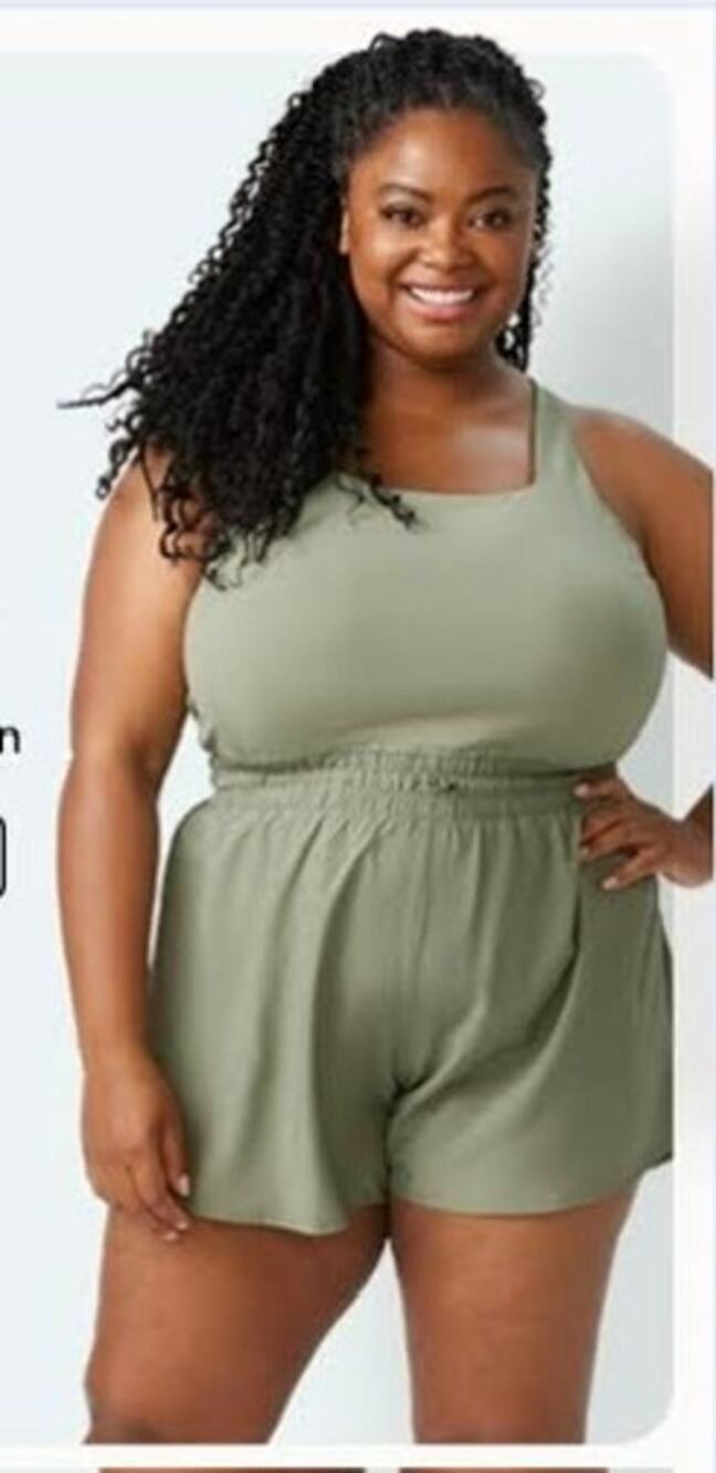 ✨ Vively Knit Woven Romper – Size Large – New With Tags! ✨
